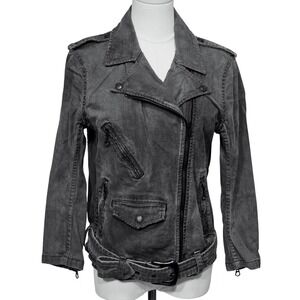 Denim & Supply Ralph Lauren Jacket Womens Medium Moto Biker Belted‎ Zip